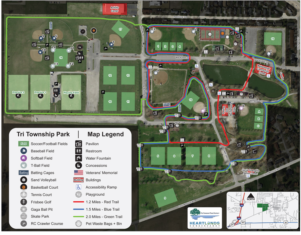 Frisbee Golf Course at Tri Township Park in Troy, Illinois