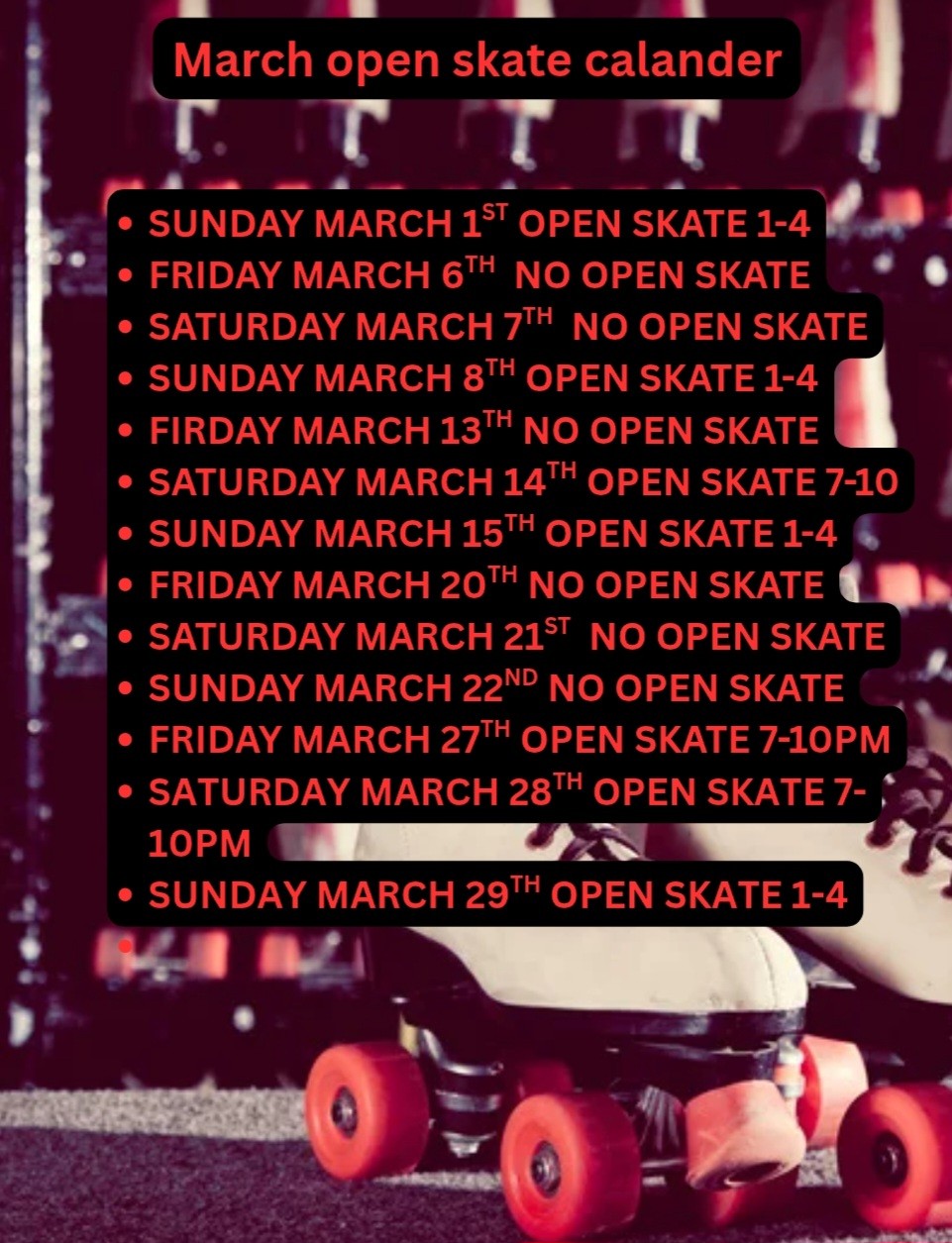 Open Skate Sessions at the Activity Center in Tri-Township Park in Troy IL
